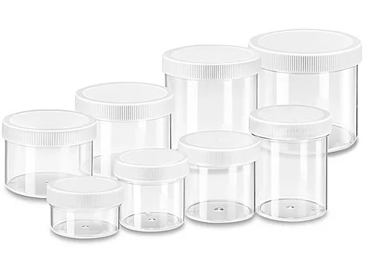 Round Clear PET Jars with Lids